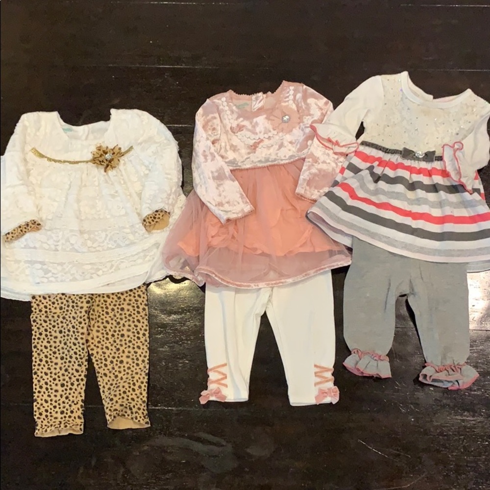 Three 6-9m outfits. All worn once. Great condition